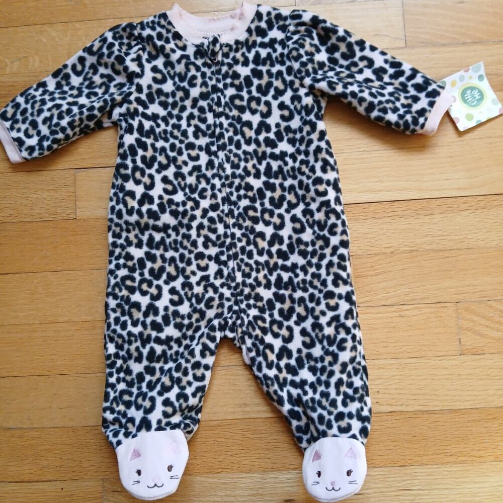 Little Me Fleece Animal Print Footie Pajamas  - 3 months - NWT